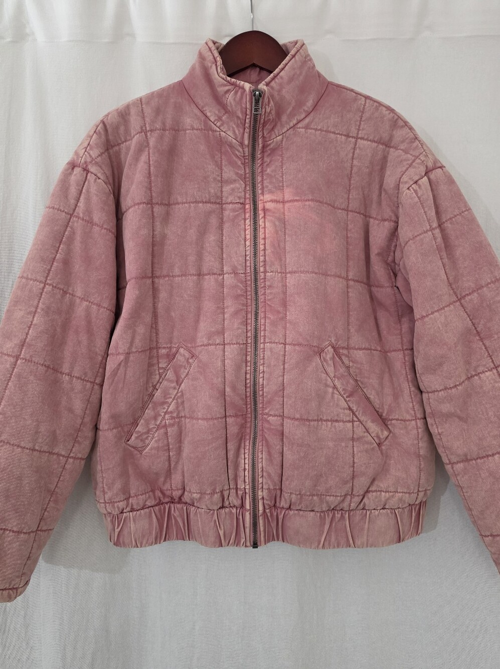 SO Quilted Bomber Jacket in Pink Women's Size S